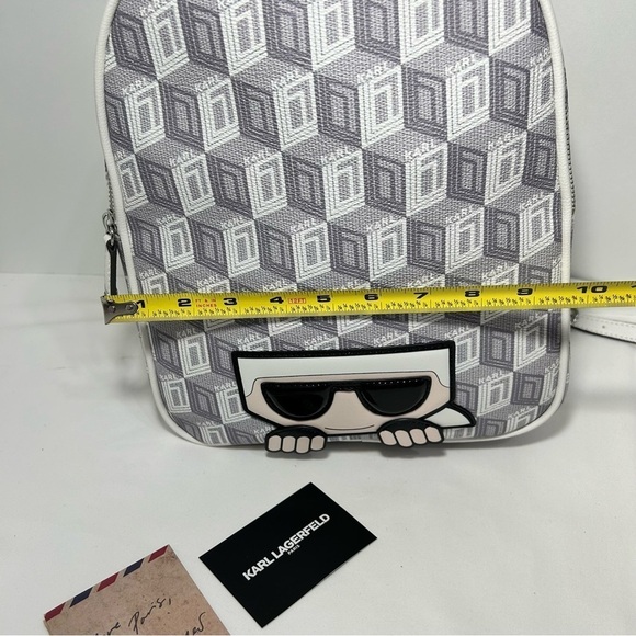 Karl Lagerfeld Paris White/Grey Adele Backpack Women’s - Picture 9 of 15